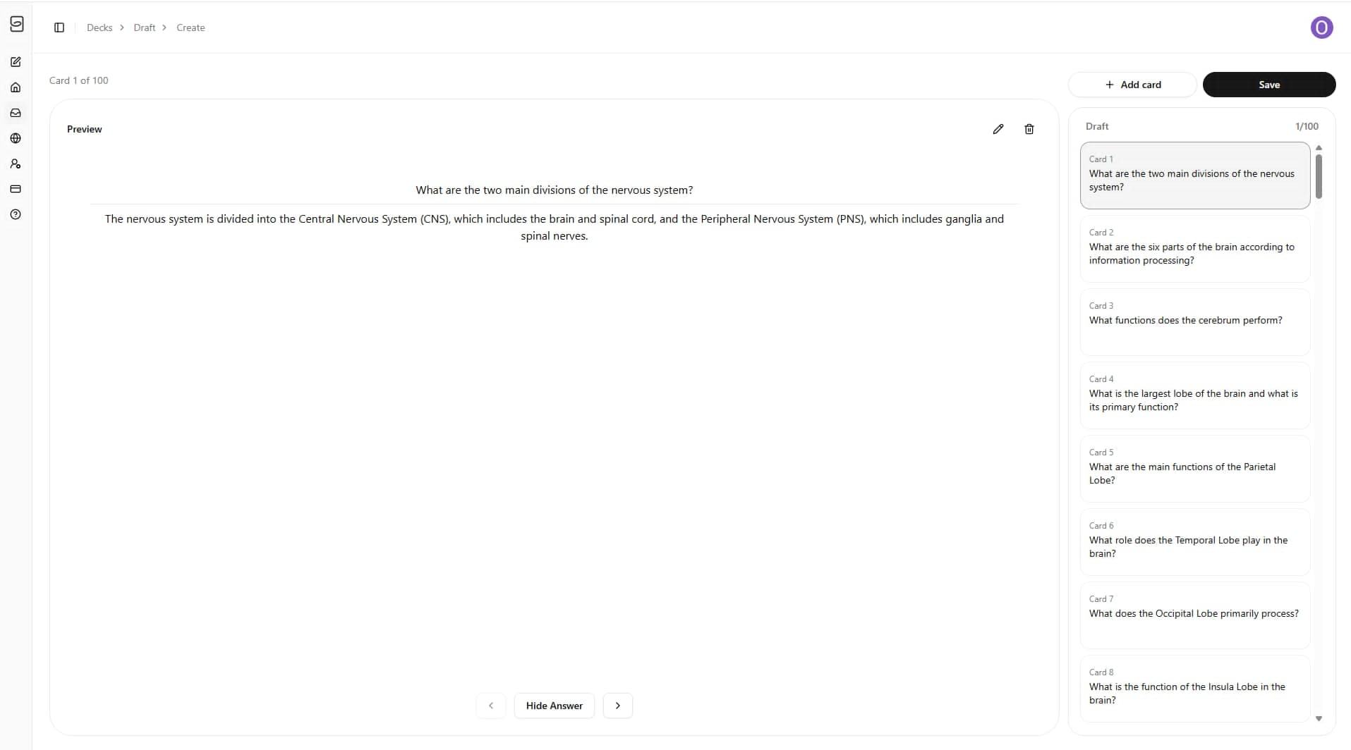 AI generated flashcards from lecture notes ready for review in Repetio